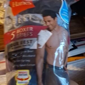 Hanes Men's Black Boxer Briefs